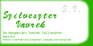 szilveszter vavrek business card